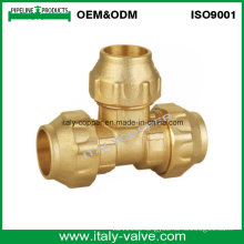 ISO9001 CE Certified Top Brass Compression End Tee for PE Pipe (IC-7013)